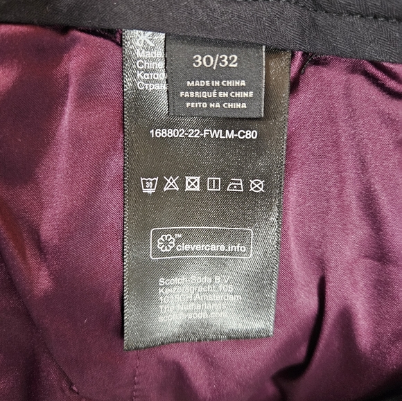 NWT Scotch & Soda Velvet High-Rise Flared Trousers Size 30x32 - Picture 7 of 9